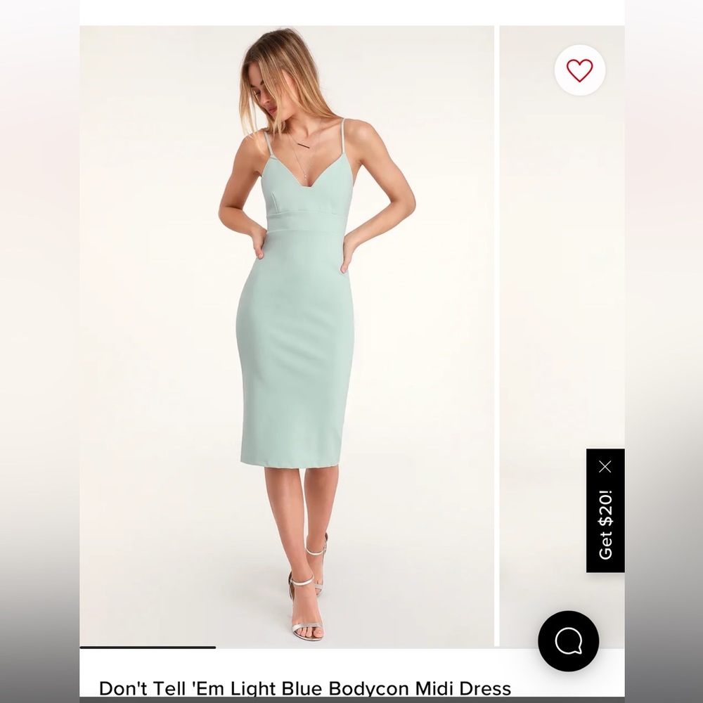 Midi Bodycon light blue/green Dress